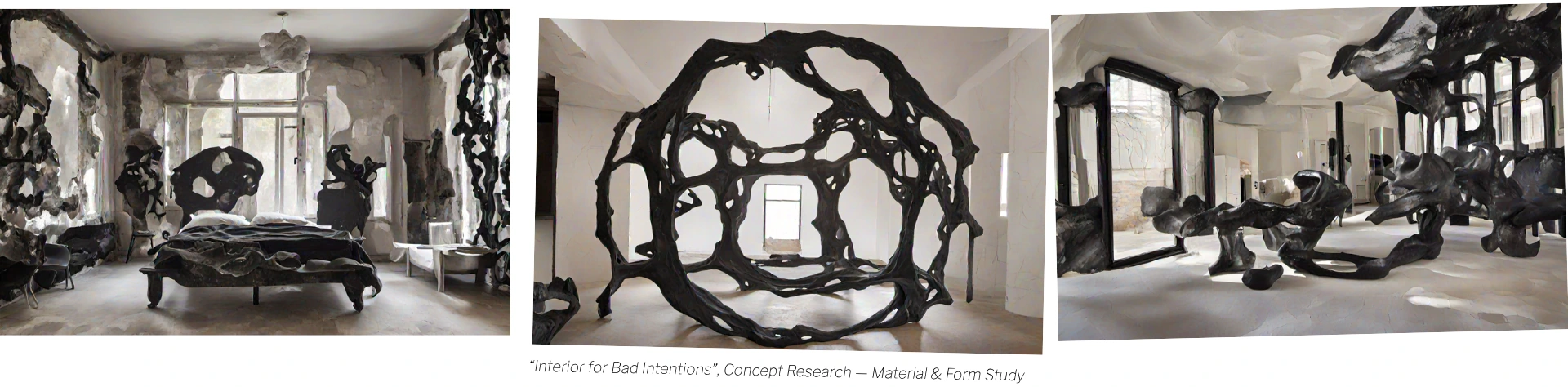 Sculptural conceptual interior research